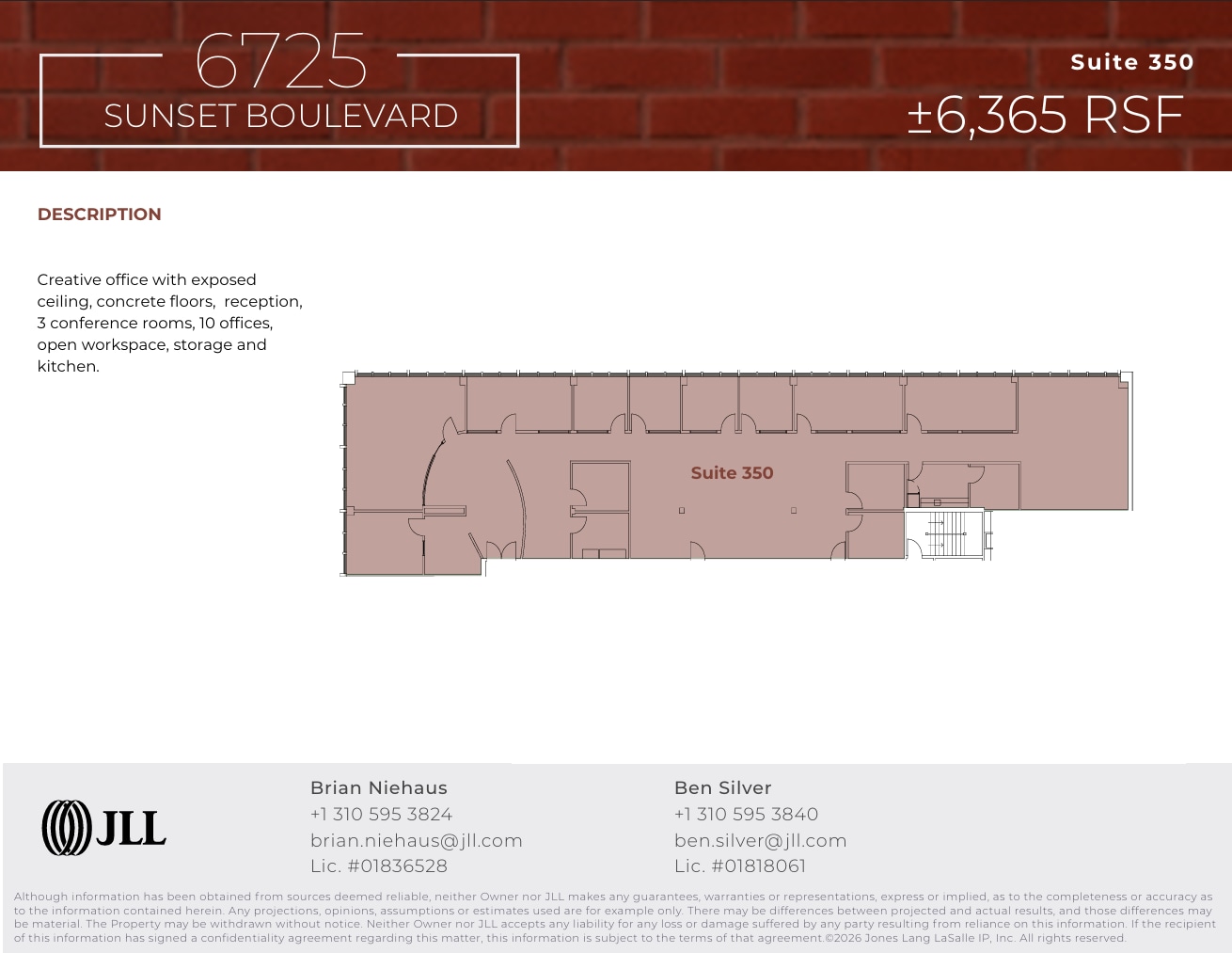 6725 W Sunset Blvd, Los Angeles, CA à louer Plan d’étage– Image 1 sur 2