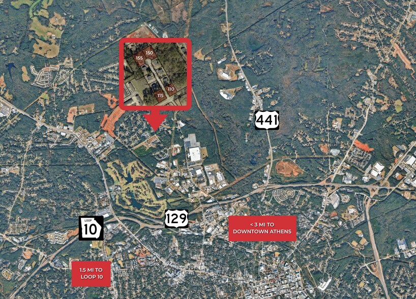 155 Cumberland Ct, Athens, GA à vendre - Aérien – Image 2 sur 3