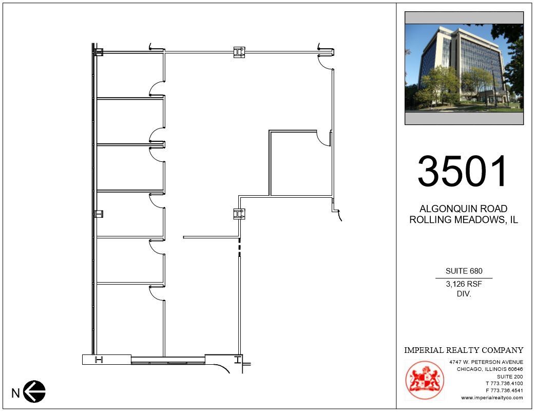 3501 Algonquin Rd, Rolling Meadows, IL à louer Plan d’étage– Image 1 sur 4