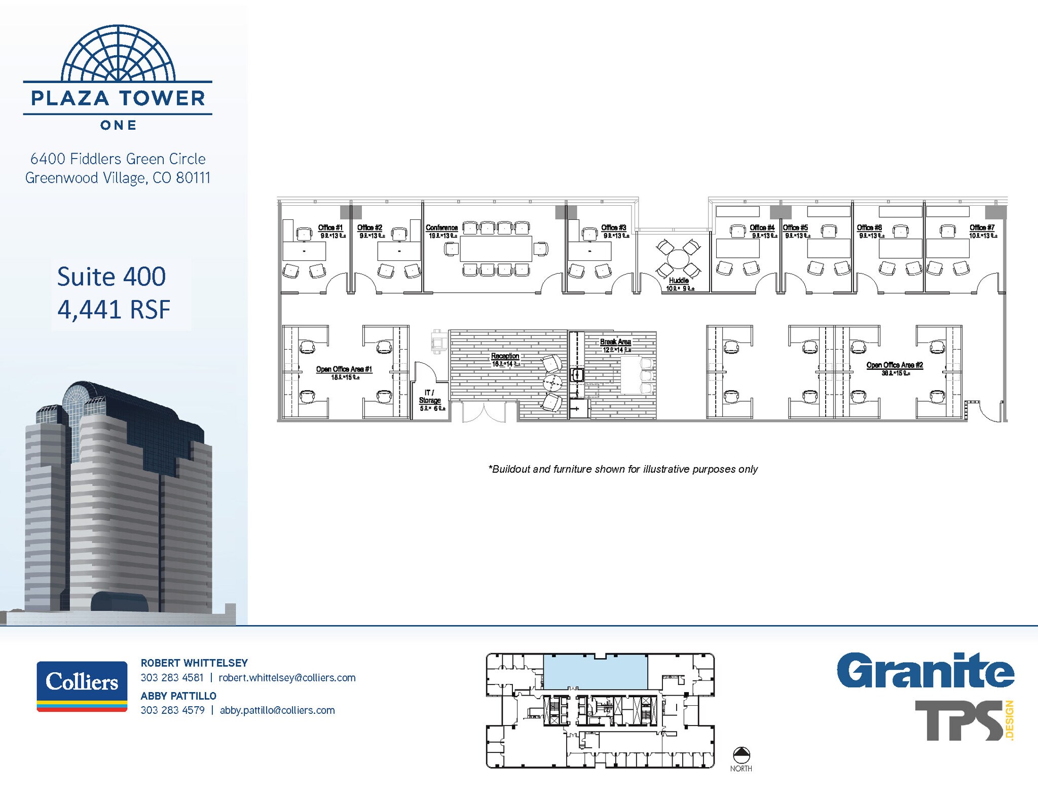 6400 S Fiddlers Green Cir, Greenwood Village, CO à louer Plan d’étage– Image 1 sur 2