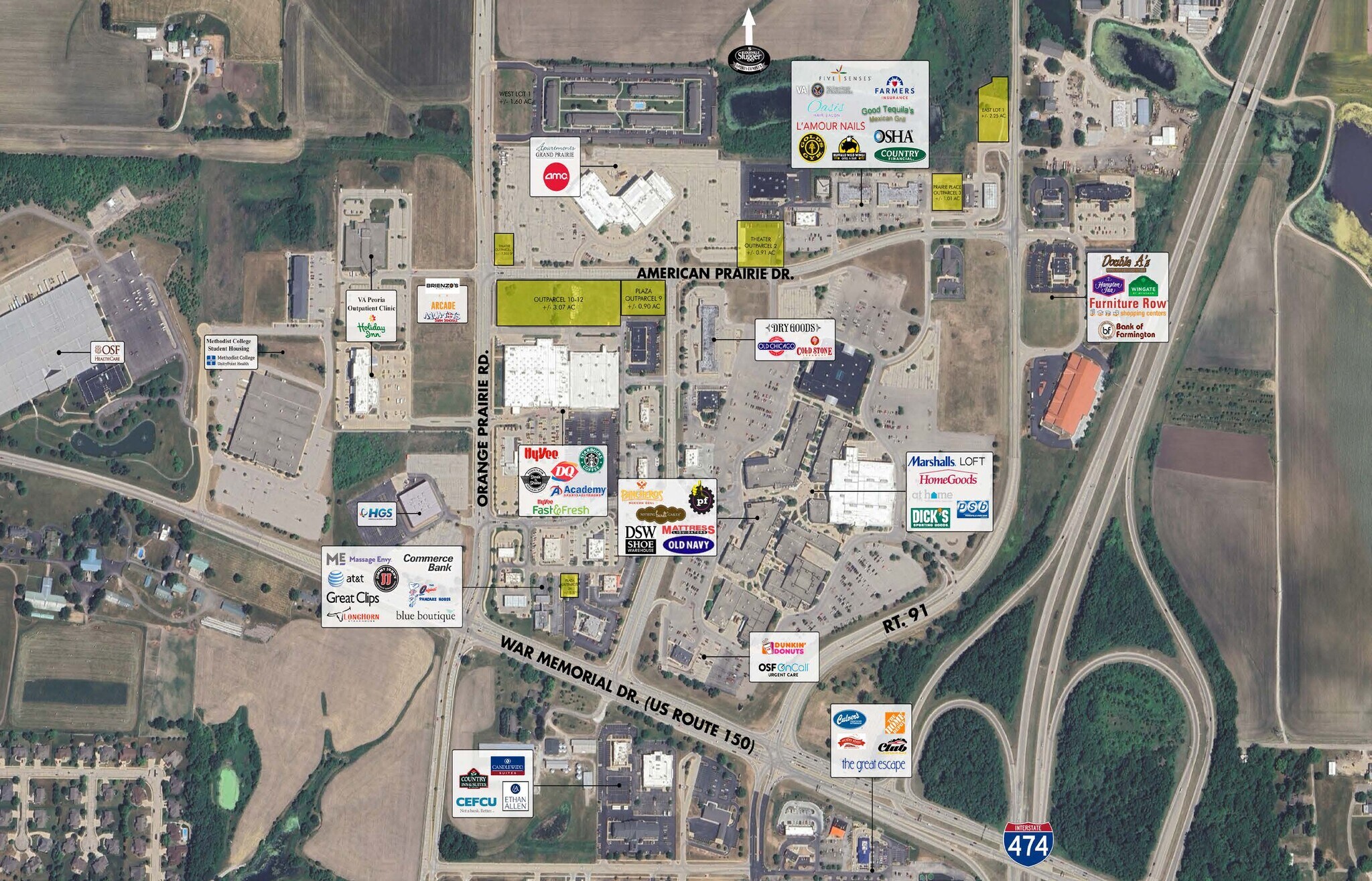 Various Land Sites- Illinois portefeuille de 6 biens à vendre sur LoopNet.fr Aérien– Image 1 sur 6