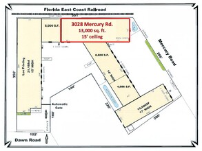 3028 Mercury Rd, Jacksonville, FL à louer Plan d’étage– Image 2 sur 2