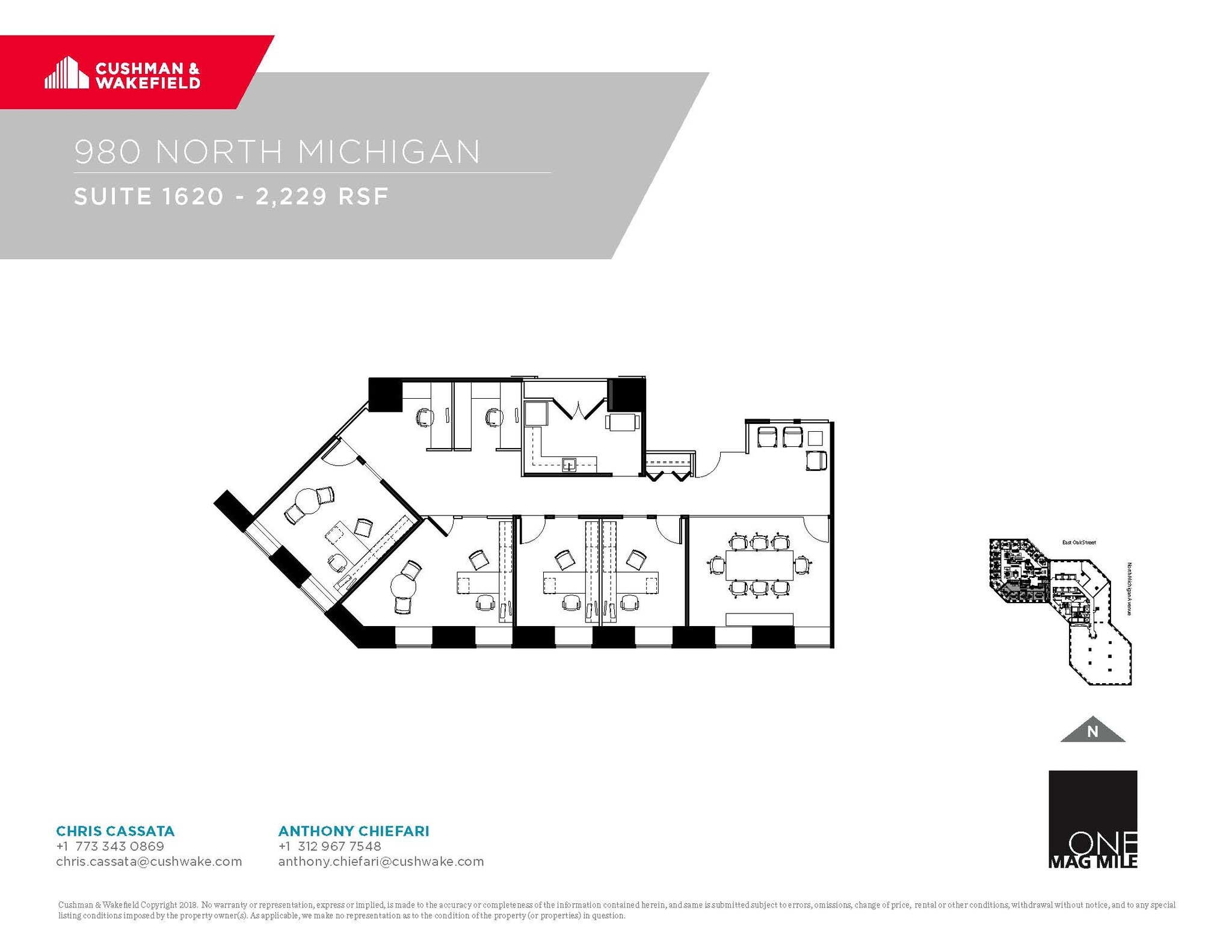 980 N Michigan Ave, Chicago, IL à louer Plan d’étage– Image 1 sur 1