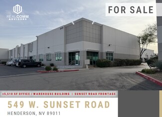 Plus de détails pour 549 W Sunset Rd, Henderson, NV - Industriel/Logistique à vendre