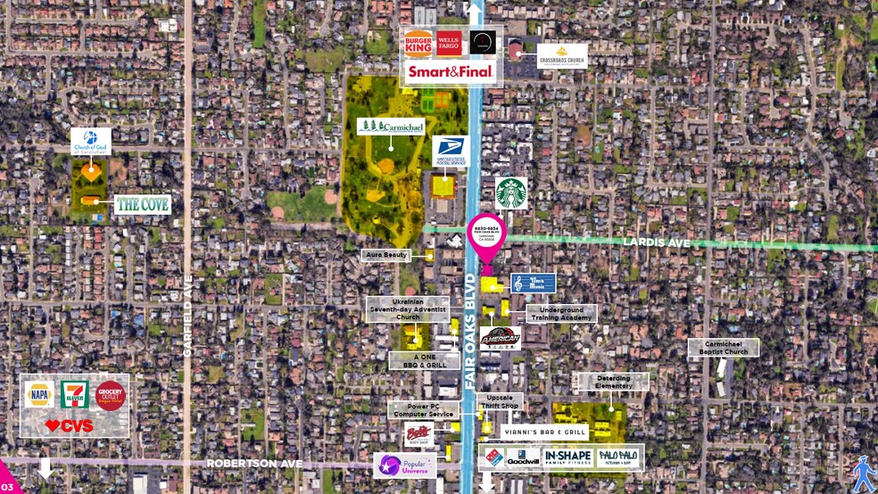6830-6834 Fair Oaks Blvd, Carmichael, CA à louer - Photo de l’immeuble – Image 3 sur 10