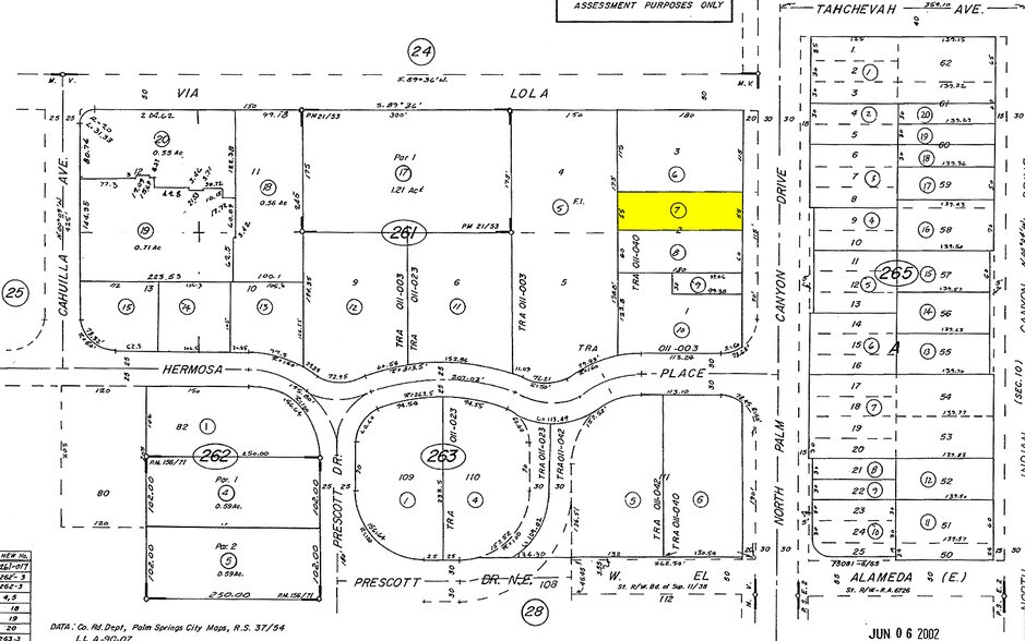 1059-1063 N Palm Canyon Dr, Palm Springs, CA à vendre - Plan cadastral – Image 2 sur 13