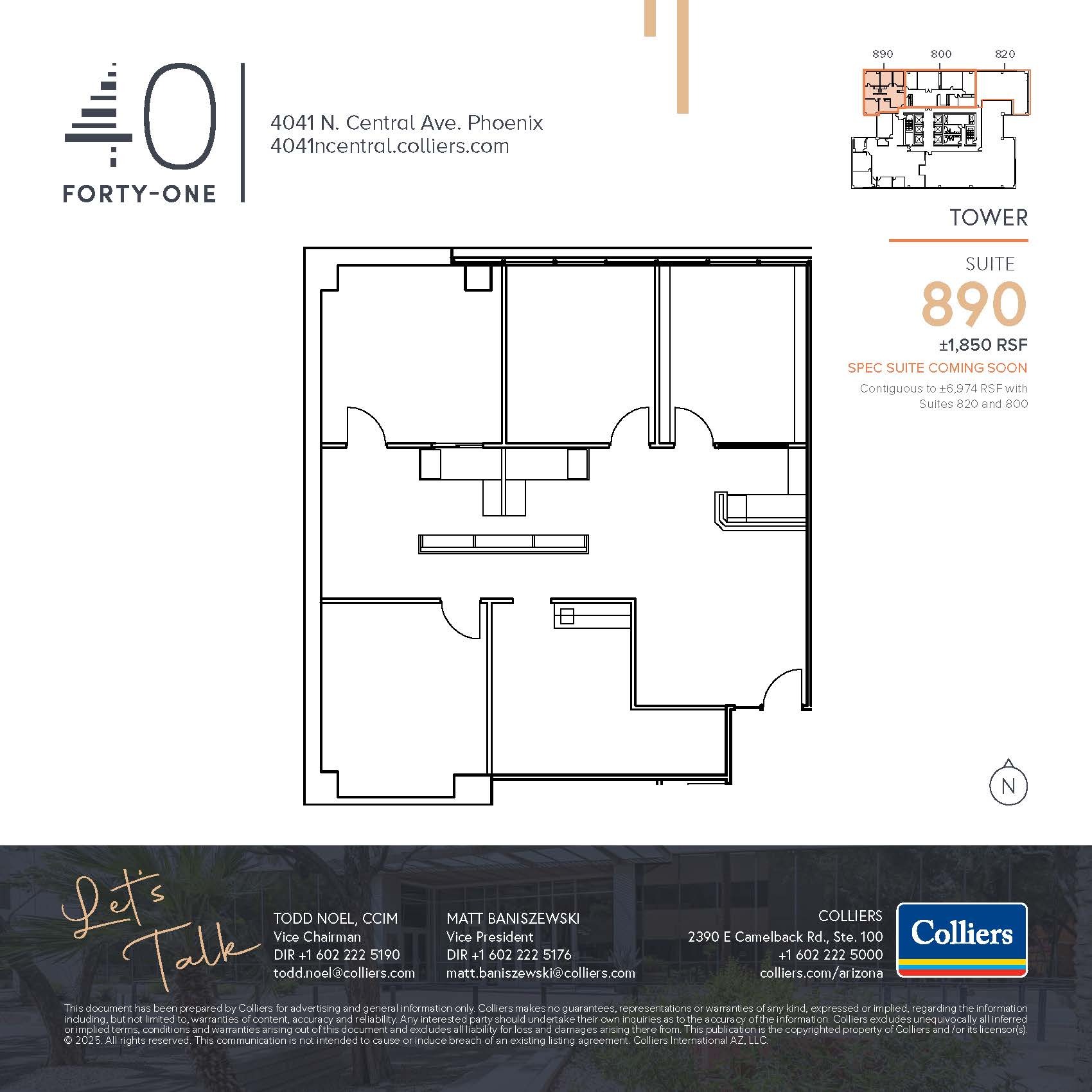 4041 N Central Ave, Phoenix, AZ à louer Plan d’étage– Image 1 sur 1