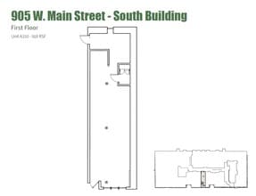 905 W Main St, Durham, NC à louer Plan d’étage– Image 1 sur 2