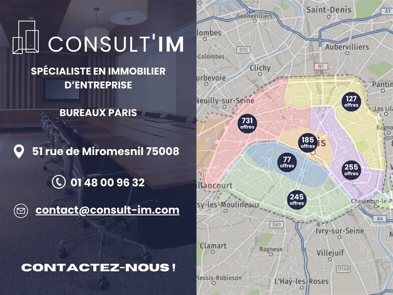Bureau dans Paris à louer - Photo de l’immeuble – Image 1 sur 2