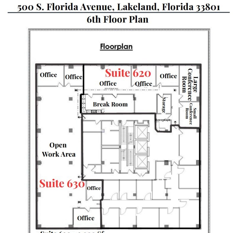 500 S Florida Ave, Lakeland, FL à louer Plan d’étage– Image 1 sur 1