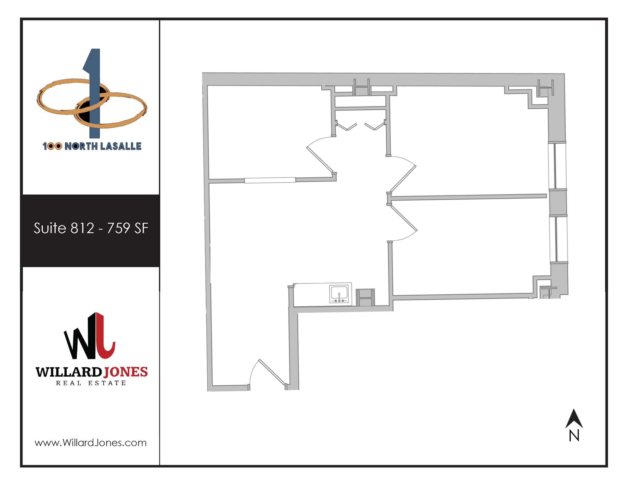 100 N LaSalle St, Chicago, IL à louer Plan d’étage– Image 1 sur 1