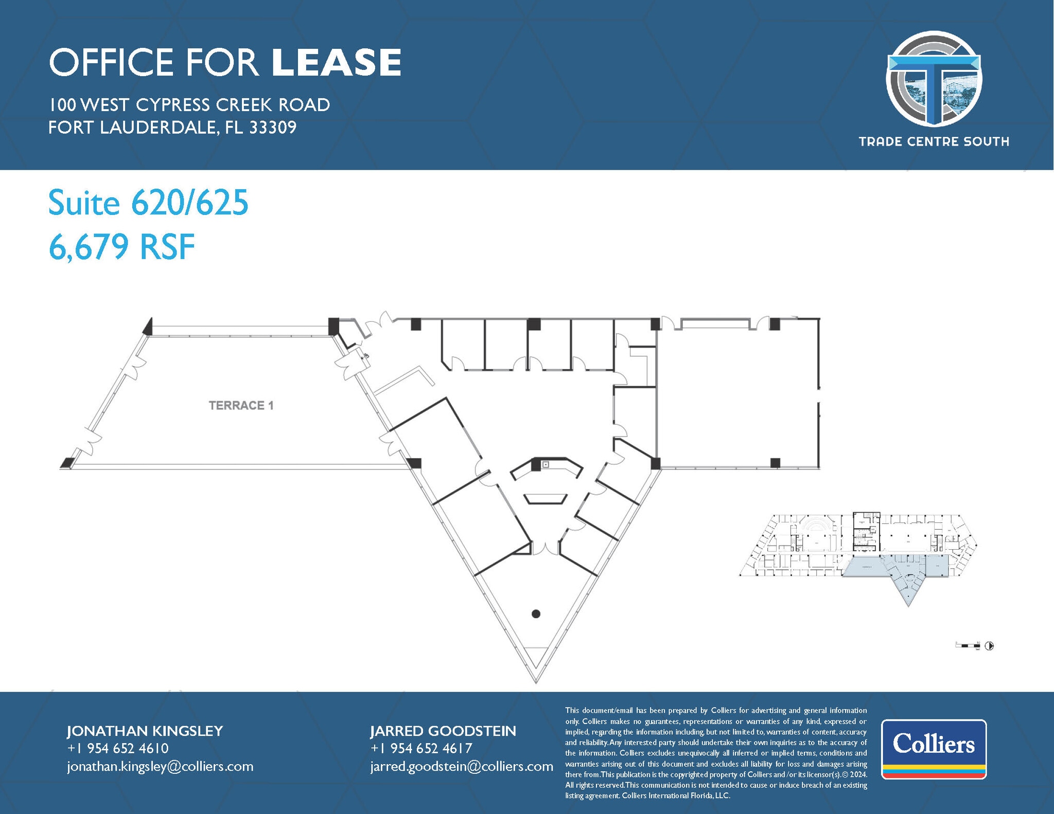 100 W Cypress Creek Rd, Fort Lauderdale, FL à louer Plan d’étage– Image 1 sur 2