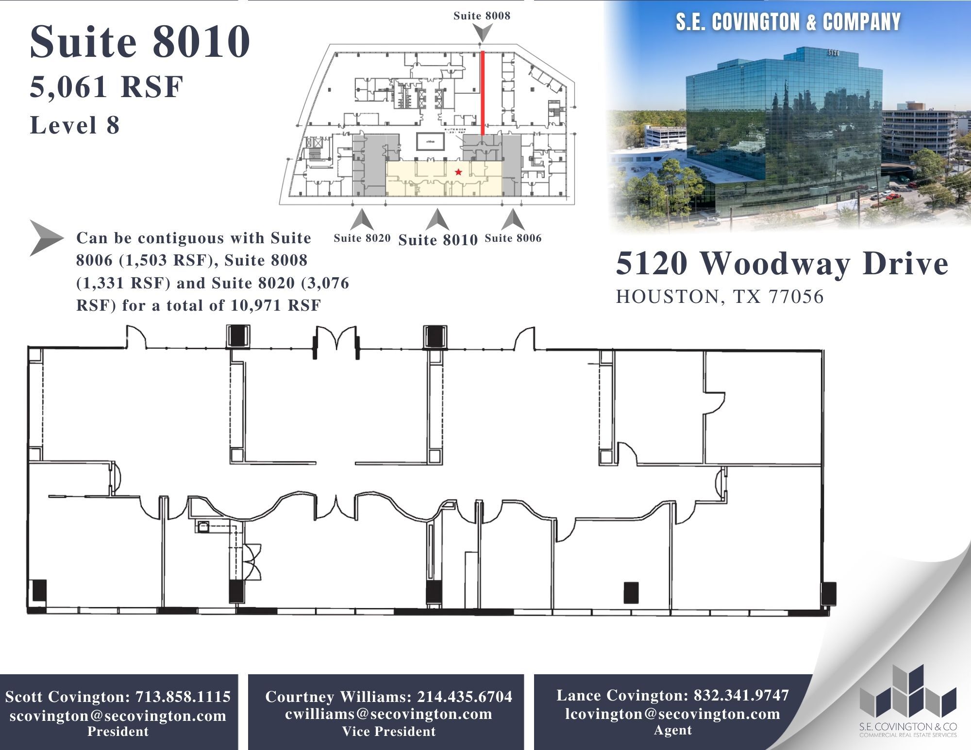 5120 Woodway Dr, Houston, TX à louer Plan d’étage– Image 1 sur 2