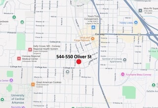 544 Oliver St, Conway, AR - Vue aérienne vue de carte