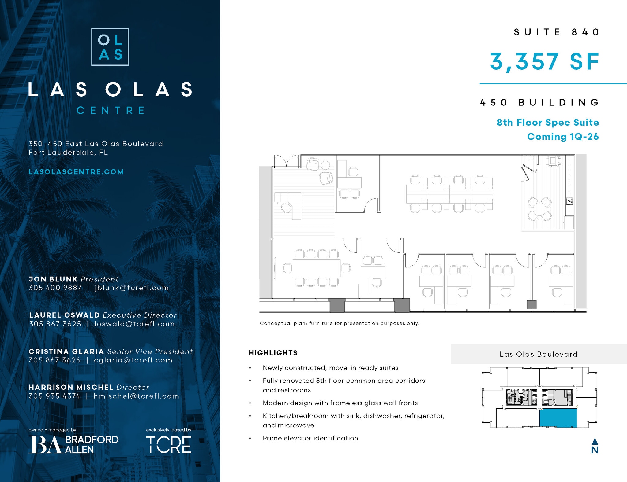 450 E Las Olas Blvd, Fort Lauderdale, FL à louer Plan d’étage– Image 1 sur 2