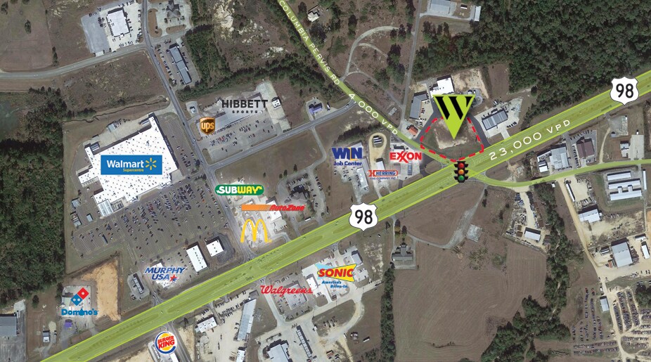 NEC of Highway 98 and Columbia Purvis Rd, Columbia, MS à vendre - Photo principale – Image 1 sur 2