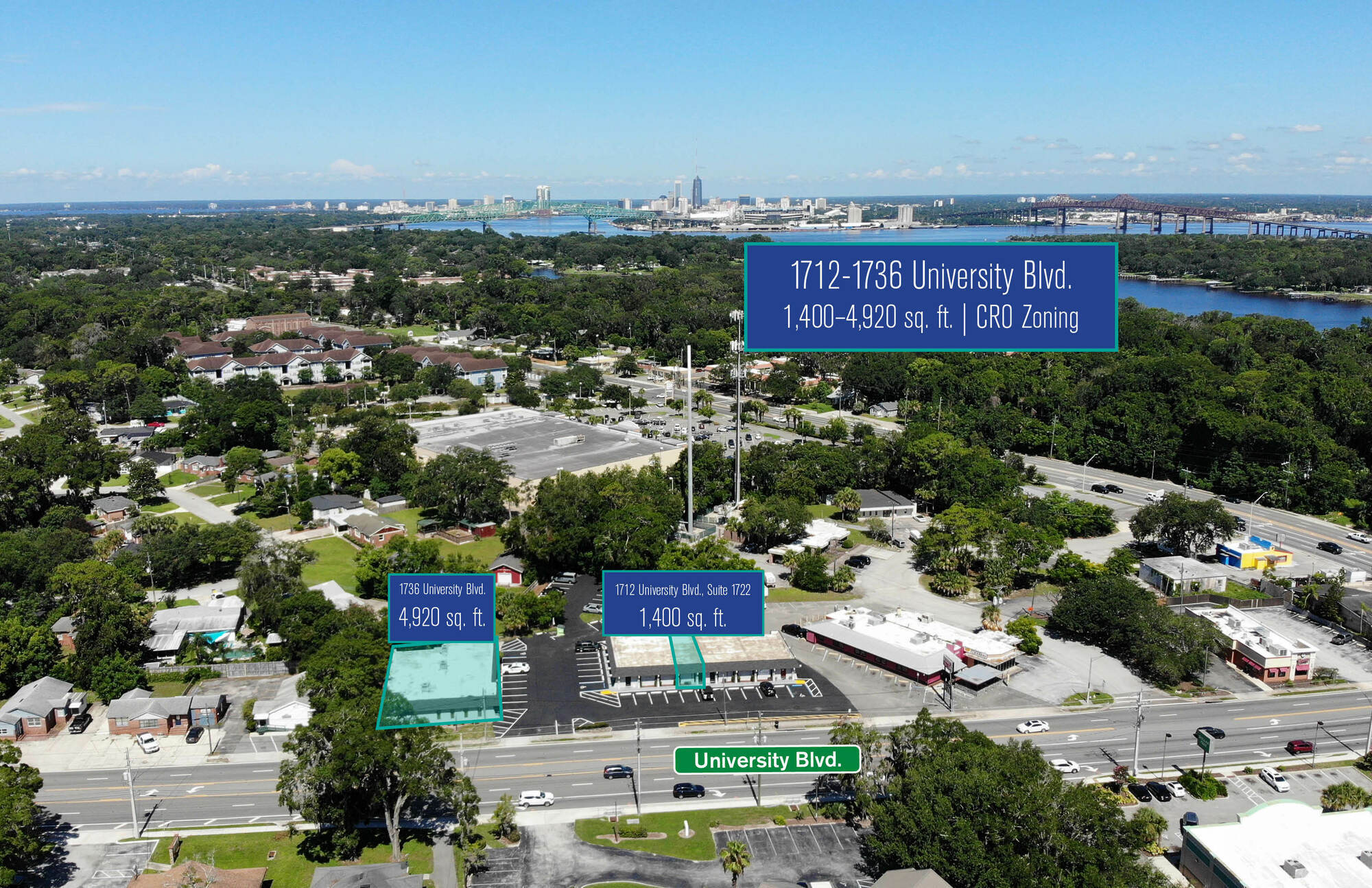 1712-1736 University Blvd S, Jacksonville, FL à louer Aérien– Image 1 sur 3