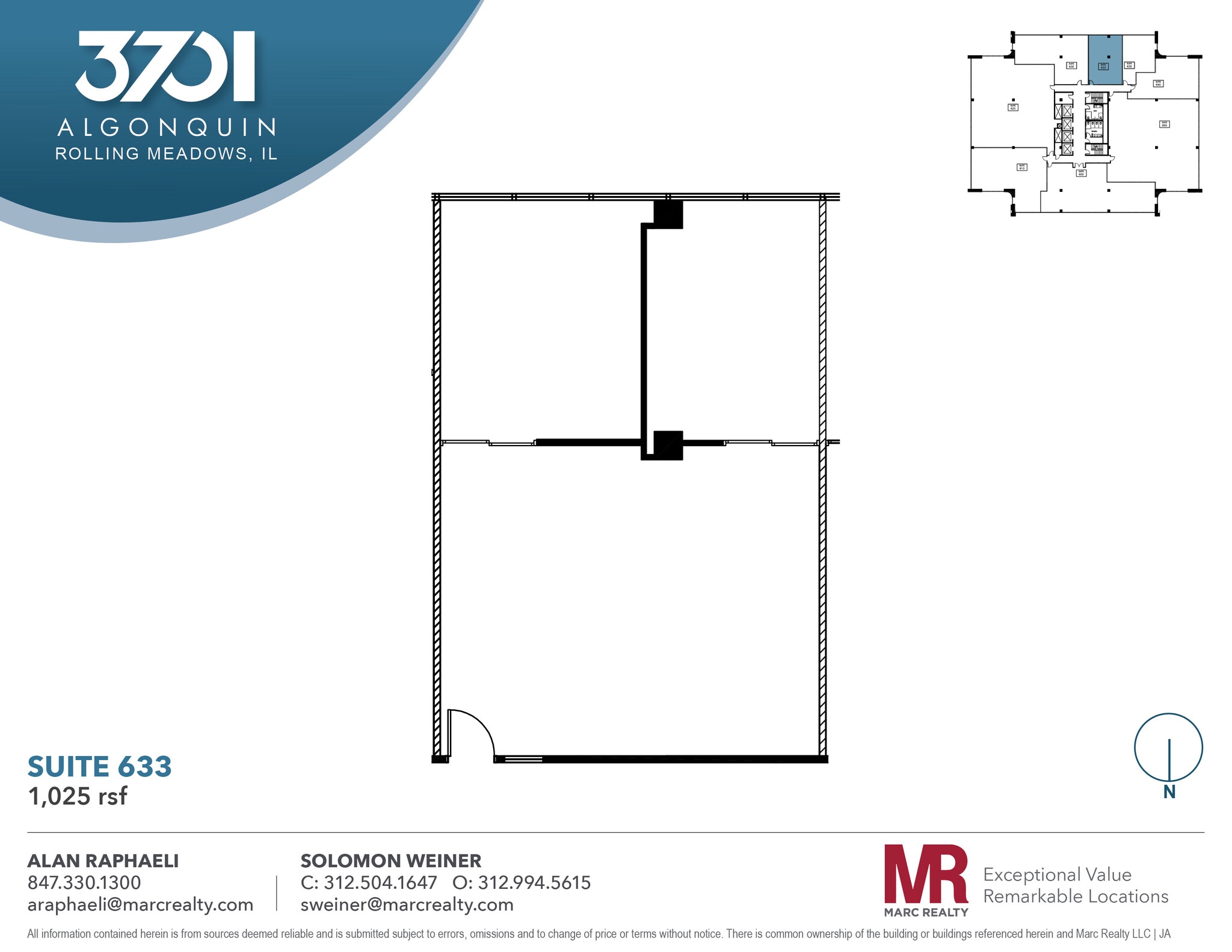 3701 Algonquin Rd, Rolling Meadows, IL à louer Plan d’étage– Image 1 sur 1