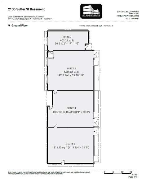 2135 Sutter St, San Francisco, CA à louer - Plan d’étage – Image 1 sur 9