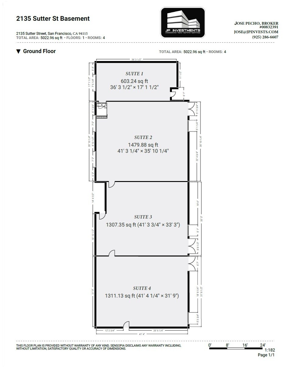 2135 Sutter St, San Francisco, CA à louer Plan d’étage– Image 1 sur 10