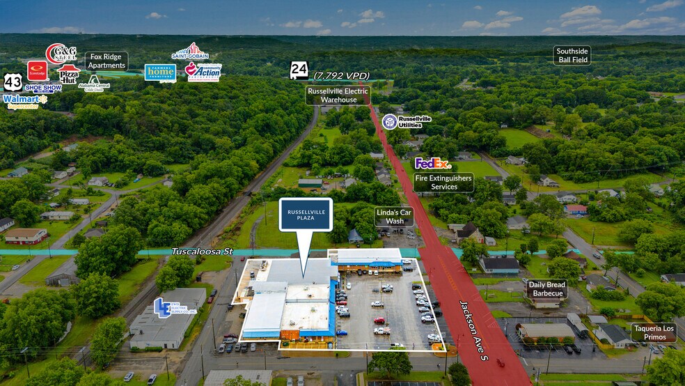 306-318 Jackson Ave S, Russellville, AL à louer - Aérien – Image 3 sur 4