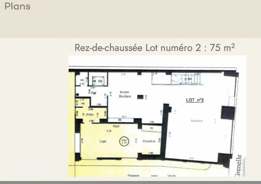 Local commercial dans Paris à louer - Plan d’étage – Image 3 sur 5