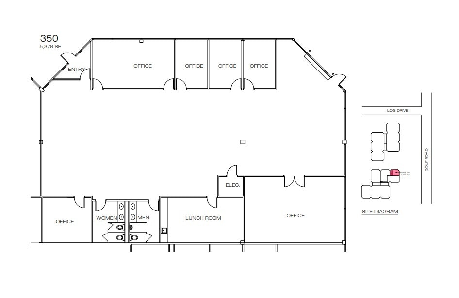 2100 Golf Rd, Rolling Meadows, IL à louer Plan d’étage– Image 1 sur 2