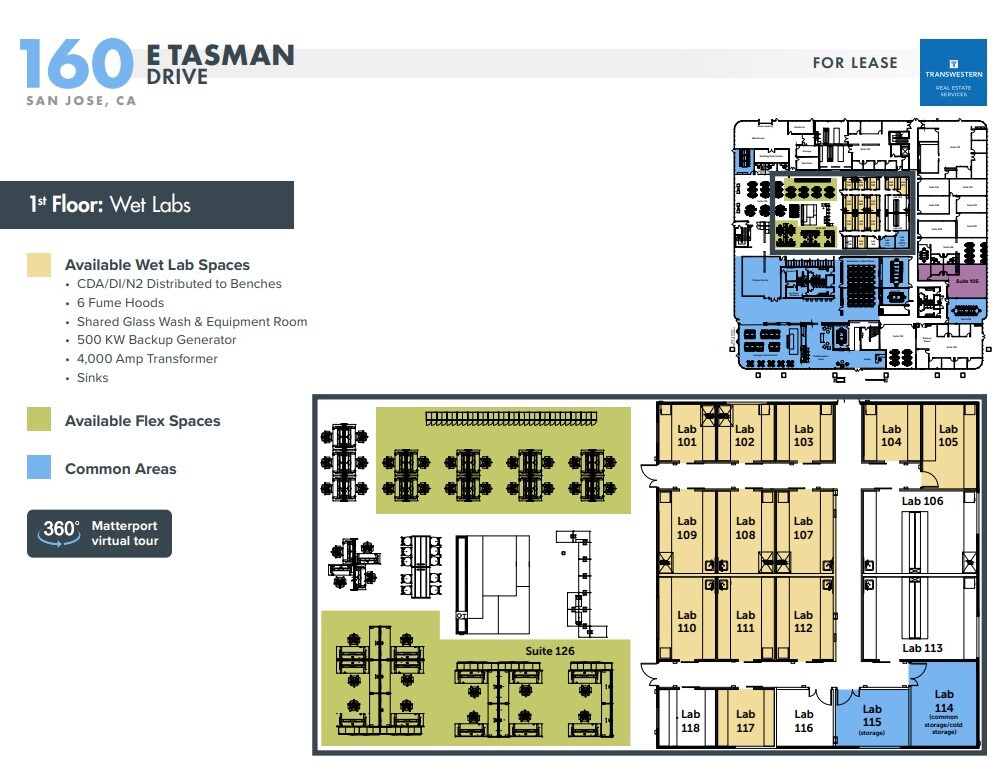 160 E Tasman Dr, San Jose, CA à louer Plan d’étage– Image 1 sur 2