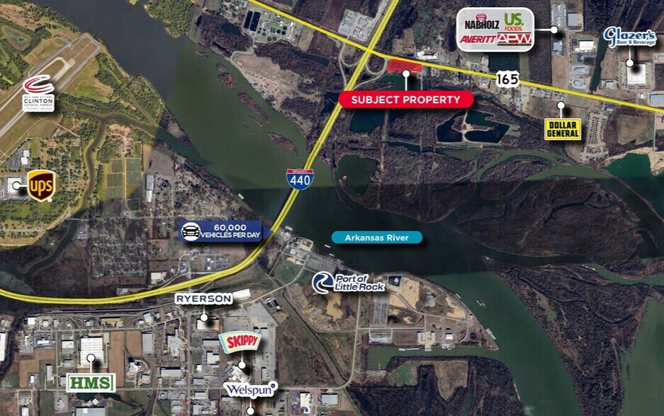 I-1440 & Hwy 165, North Little Rock, AR à vendre - Aérien – Image 2 sur 2