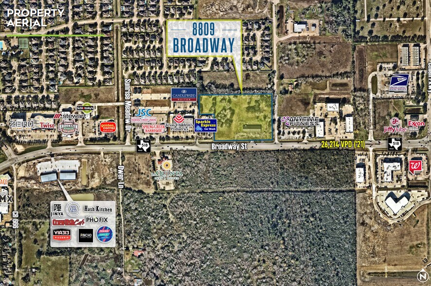 8809 Broadway St, Pearland, TX à louer - Aérien – Image 2 sur 3