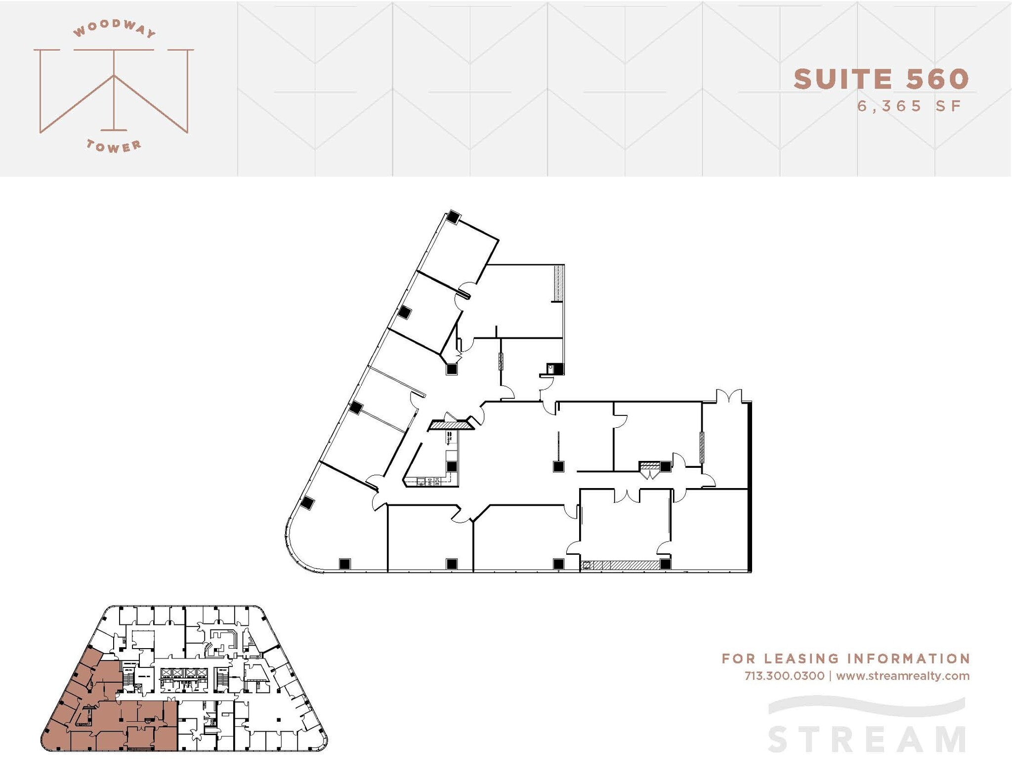 6363 Woodway Dr, Houston, TX à louer Plan d’étage– Image 1 sur 1