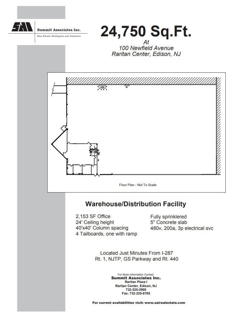 100 Newfield Ave, Edison, NJ à louer Plan d’étage– Image 1 sur 1