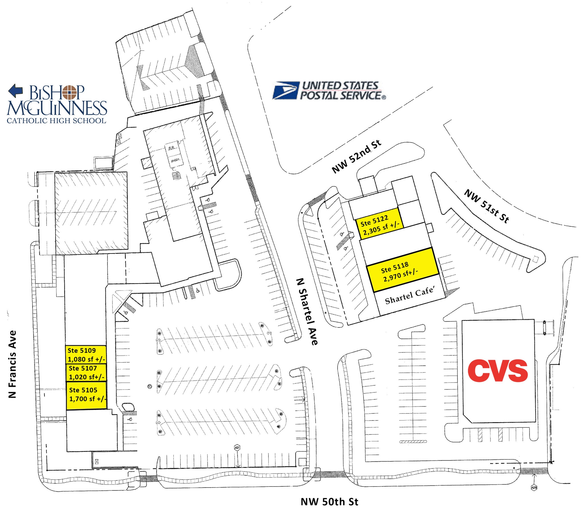5116-524 N Shartel Ave, Oklahoma City, OK à louer Plan de site– Image 1 sur 2