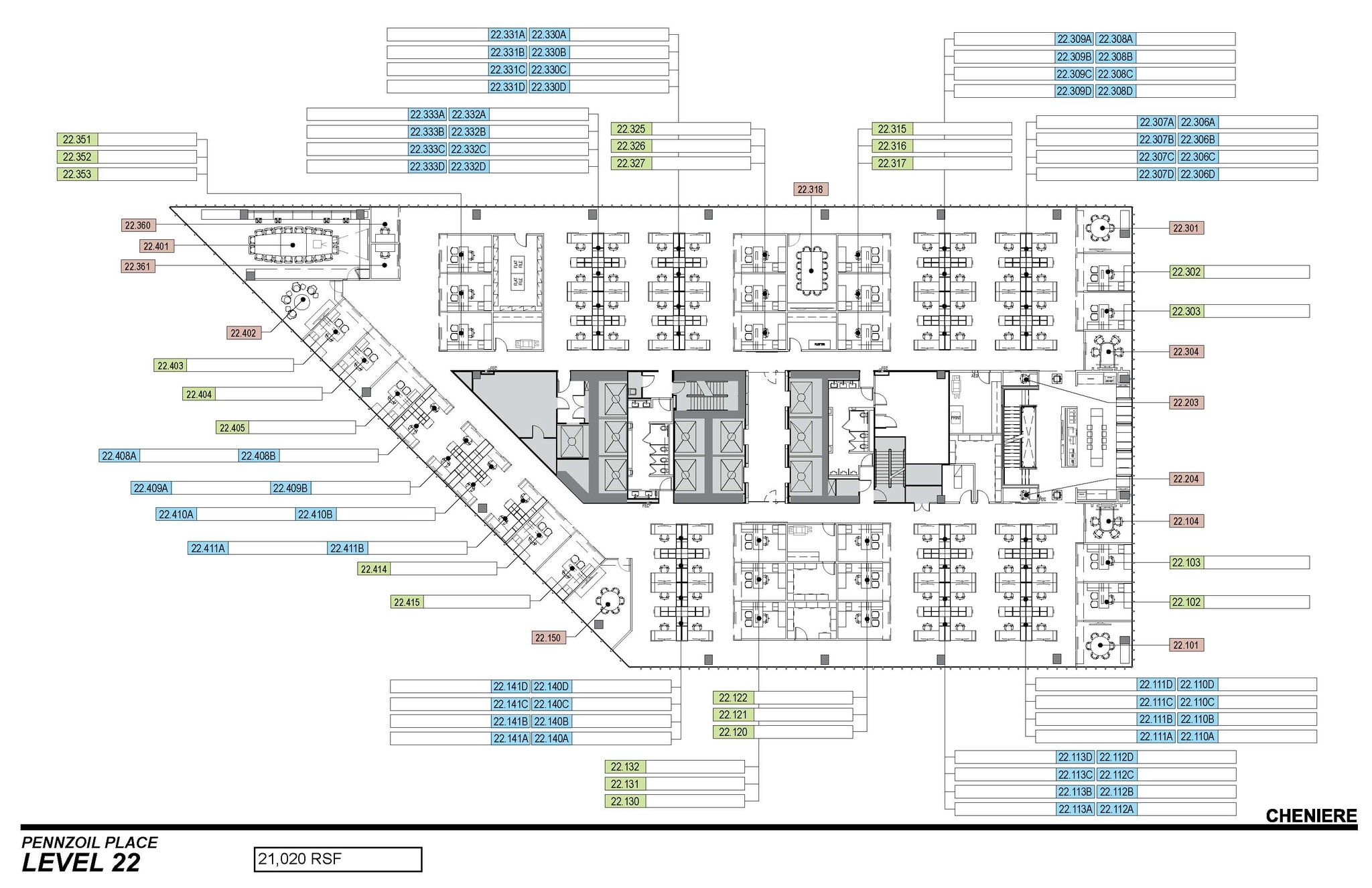 700 Milam St, Houston, TX à louer Plan d’étage– Image 1 sur 1