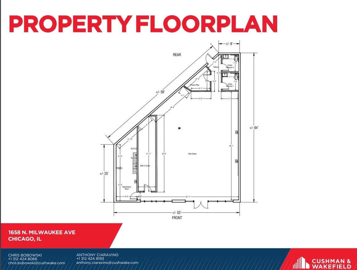 1658 N Milwaukee Ave, Chicago, IL à louer Plan d’étage– Image 1 sur 1