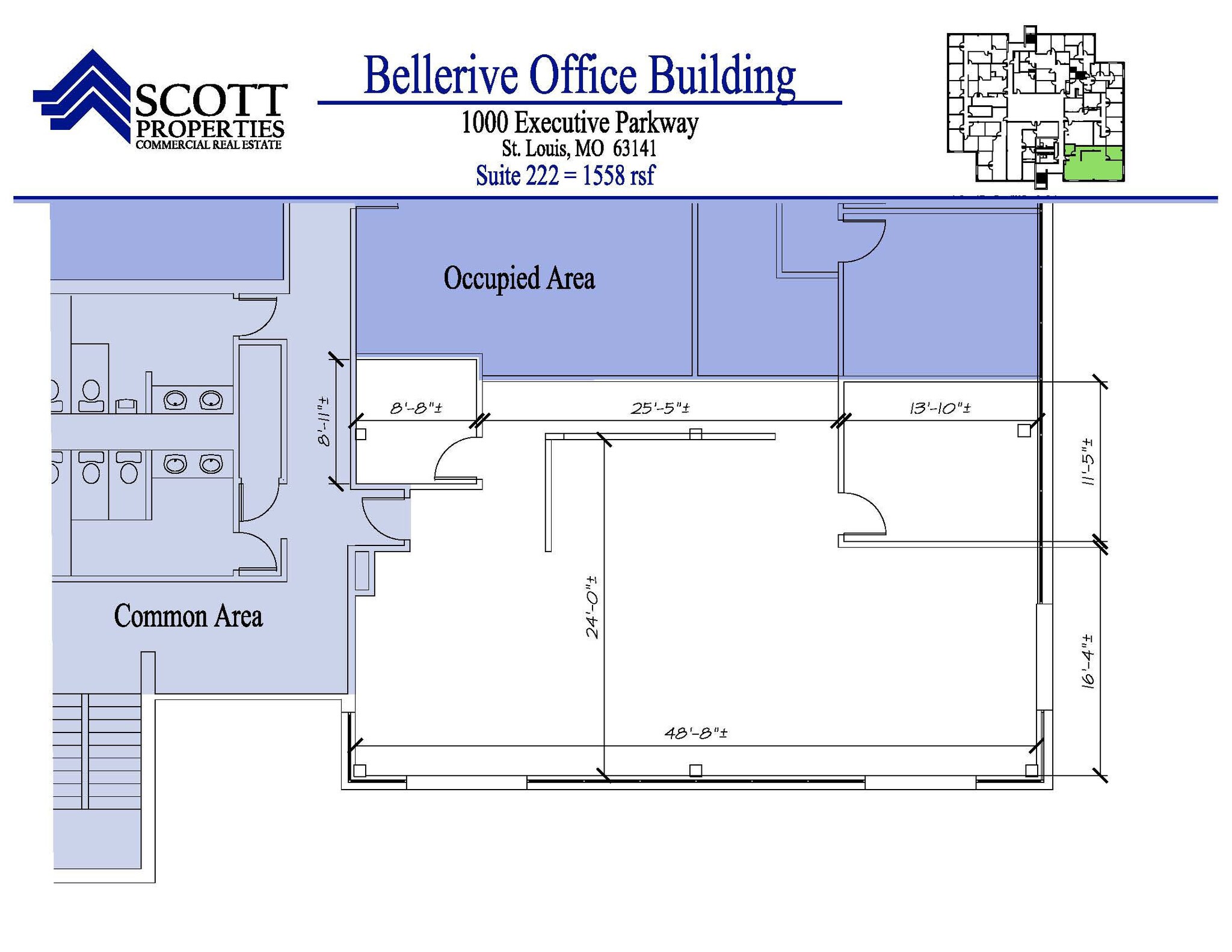 1000 Executive Parkway Dr, Creve Coeur, MO à louer Plan d’étage– Image 1 sur 5