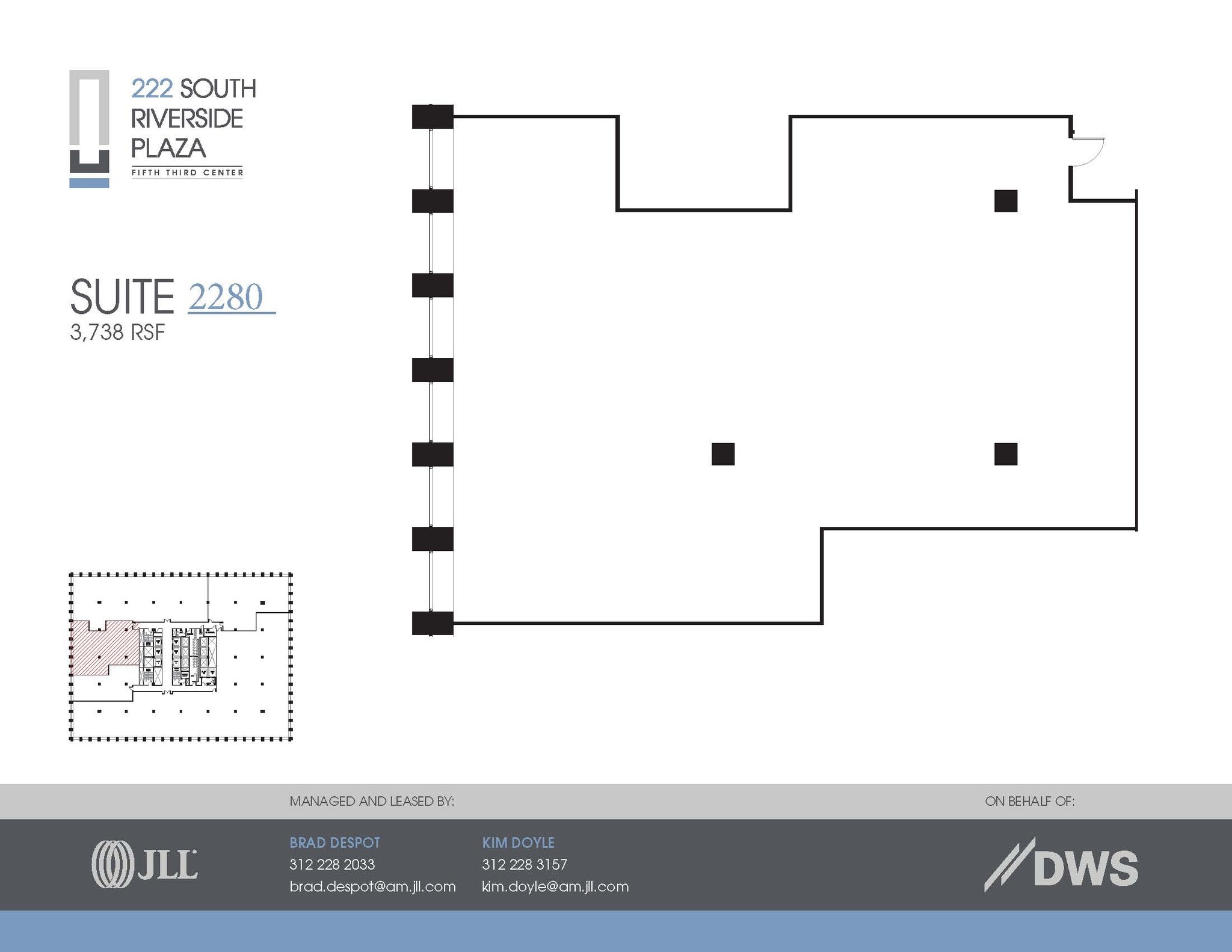222 S Riverside Plz, Chicago, IL à louer Plan d’étage– Image 1 sur 1