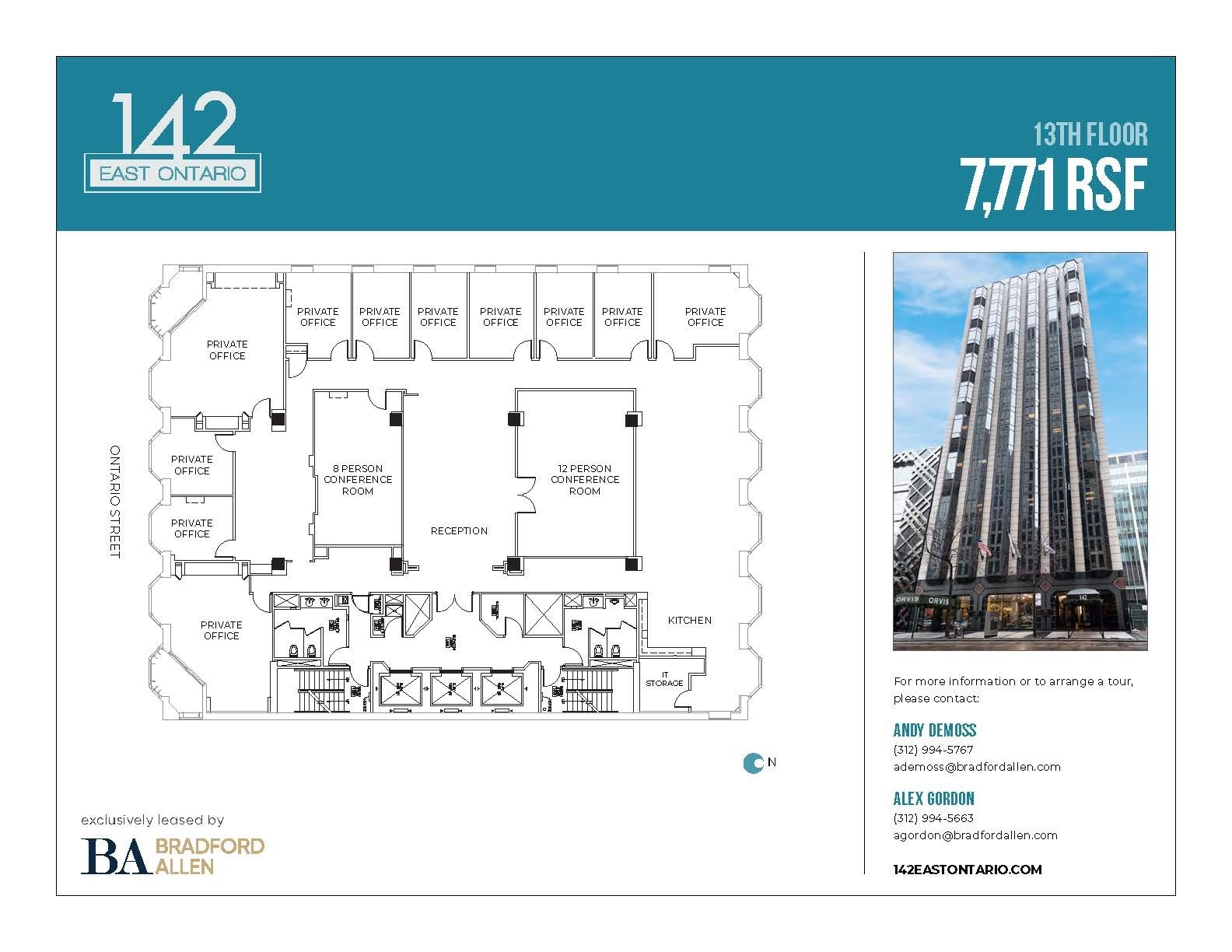 142 E Ontario St, Chicago, IL à louer Plan d’étage– Image 1 sur 5