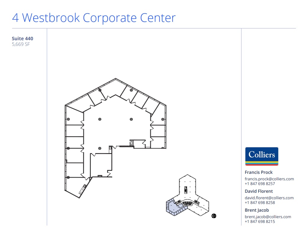 4 Westbrook Corporate Ctr, Westchester, IL à louer Plan d’étage– Image 1 sur 1
