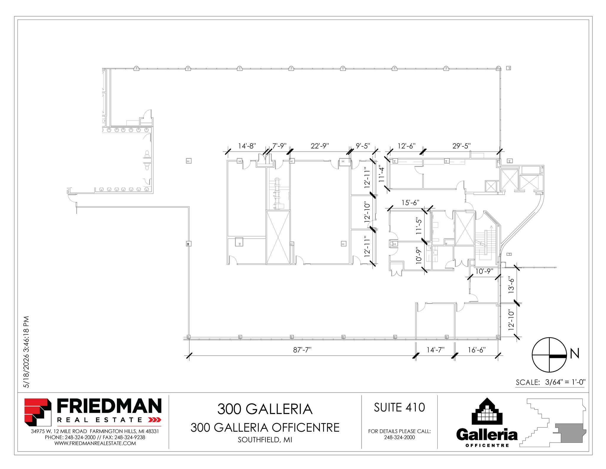 300 Galleria Officentre, Southfield, MI à louer Plan d’étage– Image 1 sur 2