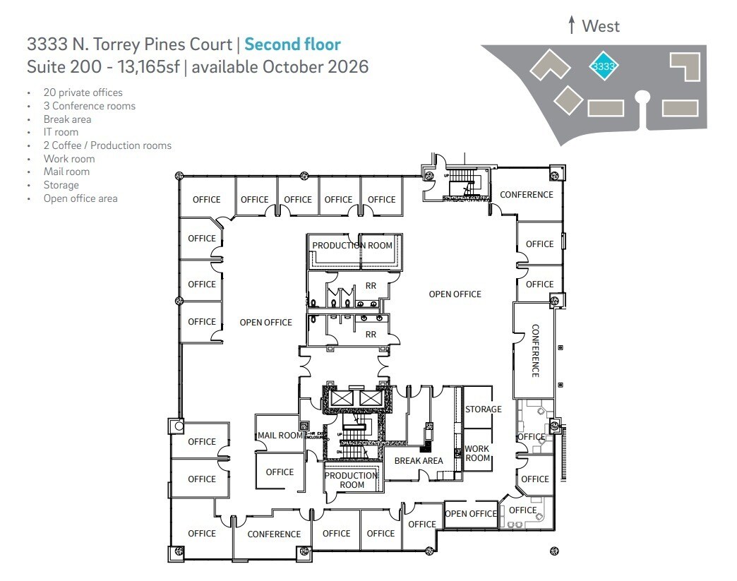 3333 N Torrey Pines Ct, La Jolla, CA à louer Plan d’étage– Image 1 sur 1