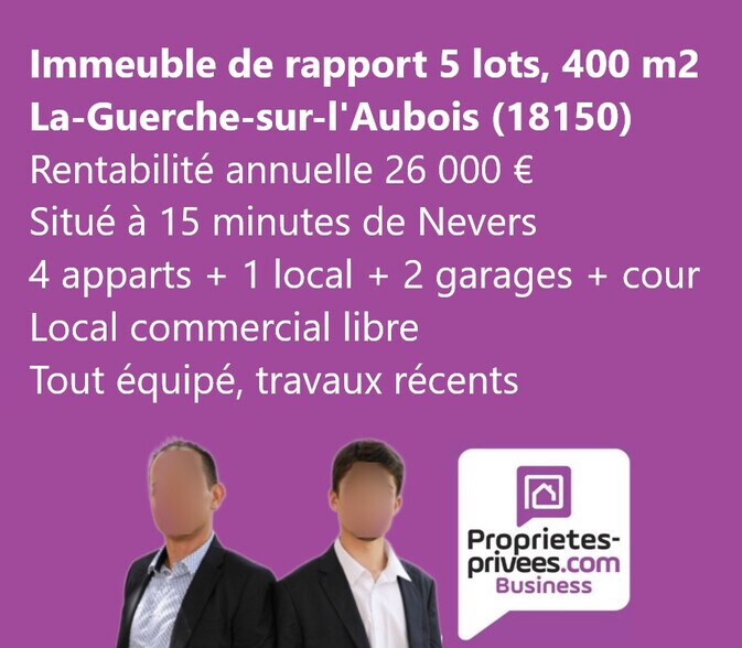 Local d'activités dans LA GUERCHE-SUR-L'AUBOIS à vendre - Photo de l’immeuble – Image 1 sur 4