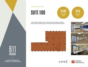 611 N Brand Blvd, Glendale, CA à louer Plan d’étage– Image 1 sur 1