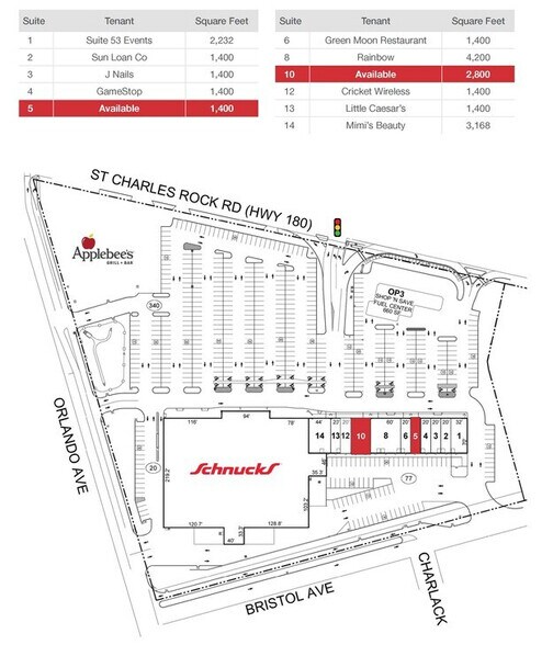 9000-9070 St. Charles Rock Rd, Saint John, MO à louer - Plan de site – Image 3 sur 4