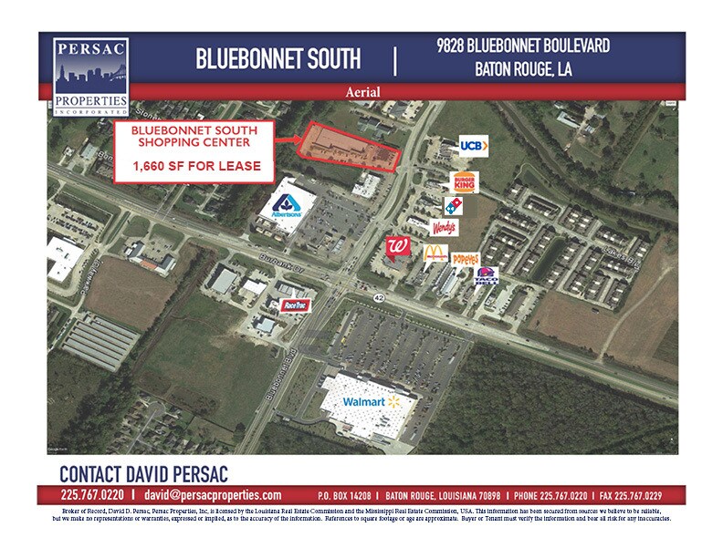 9828 Bluebonnet Blvd, Baton Rouge, LA à louer Aérien– Image 1 sur 2