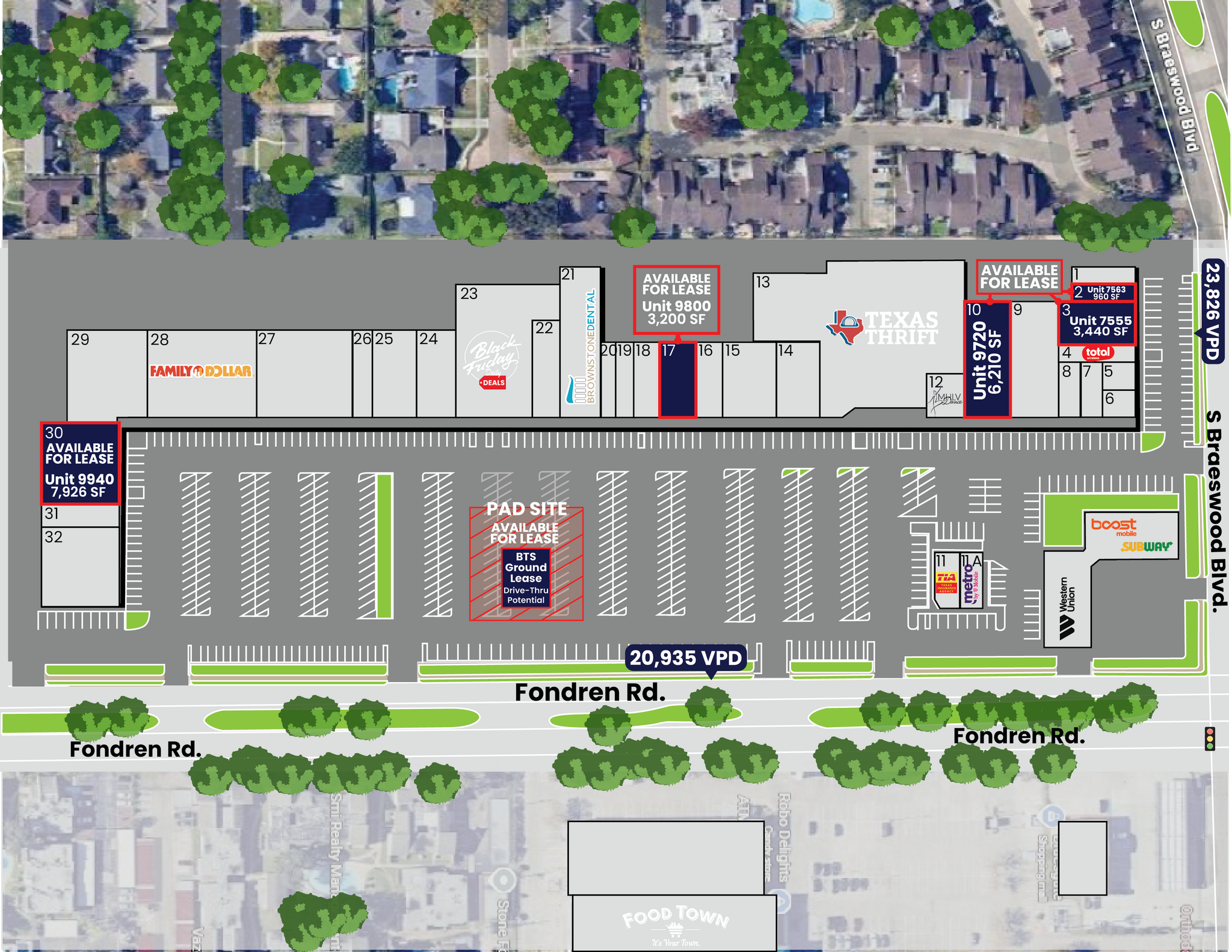 9700-9950 Fondren Rd, Houston, TX à louer Plan de site– Image 1 sur 2