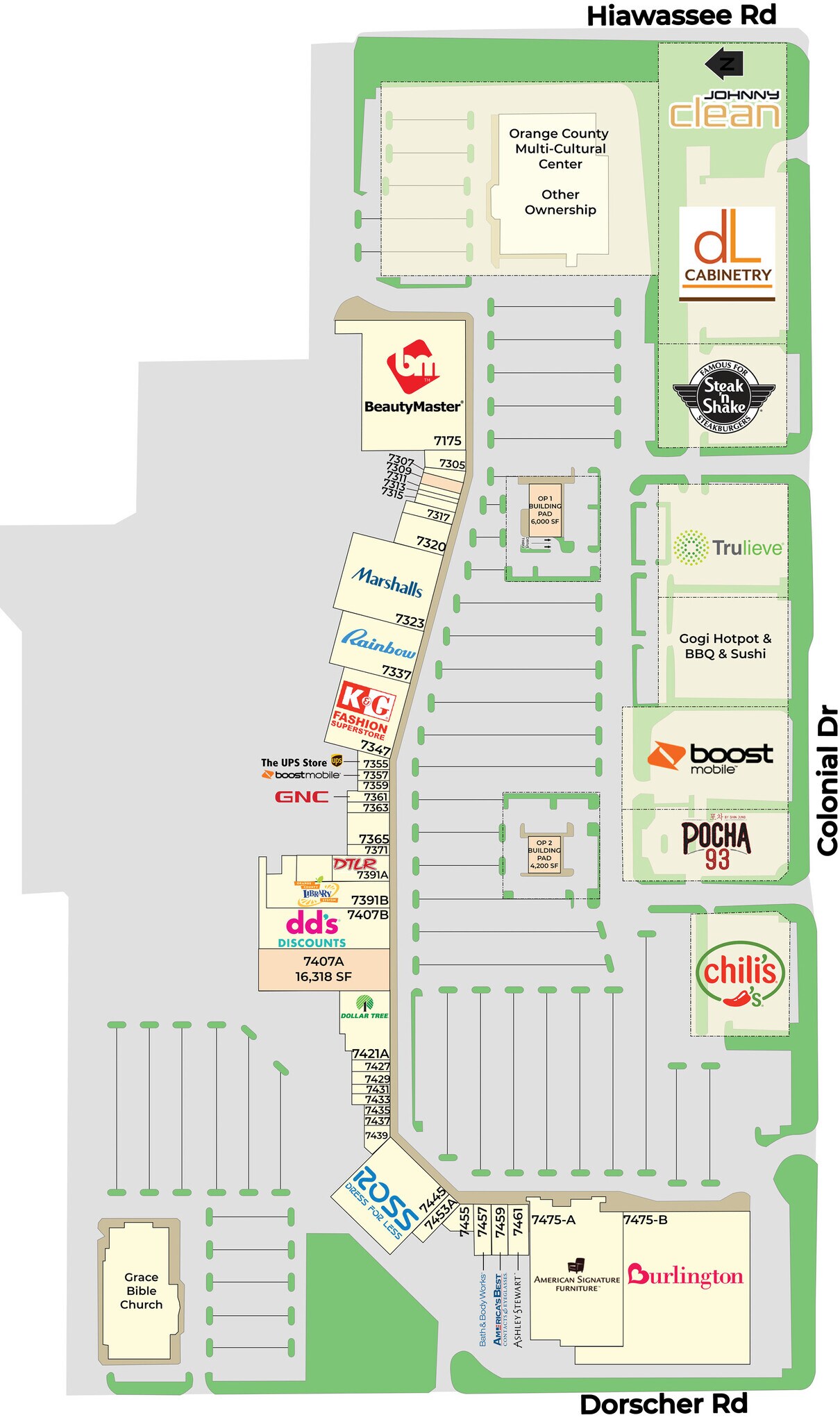 7149-7475 W Colonial Dr, Orlando, FL à louer Plan de site– Image 1 sur 1