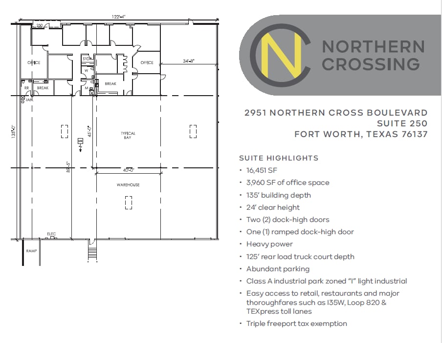 2951 Northern Cross Blvd, Fort Worth, TX à louer Plan d’étage– Image 1 sur 1