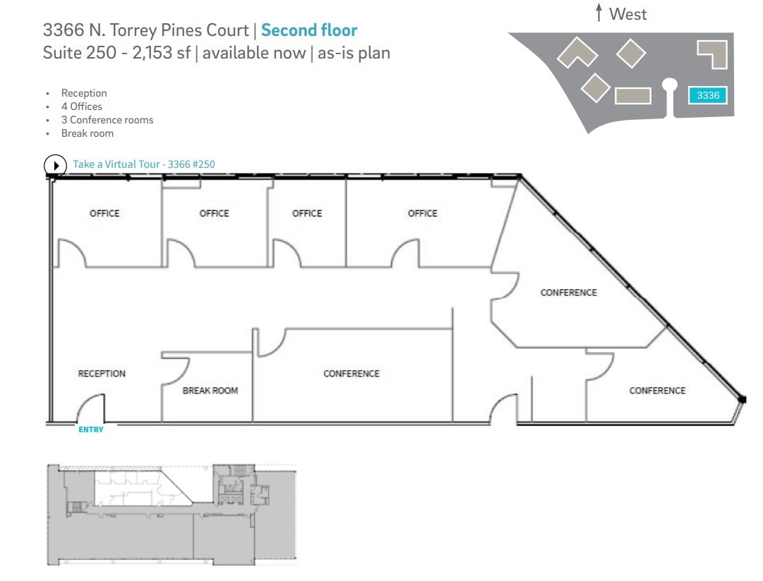 3333 N Torrey Pines Ct, La Jolla, CA à louer Plan d’étage– Image 1 sur 6
