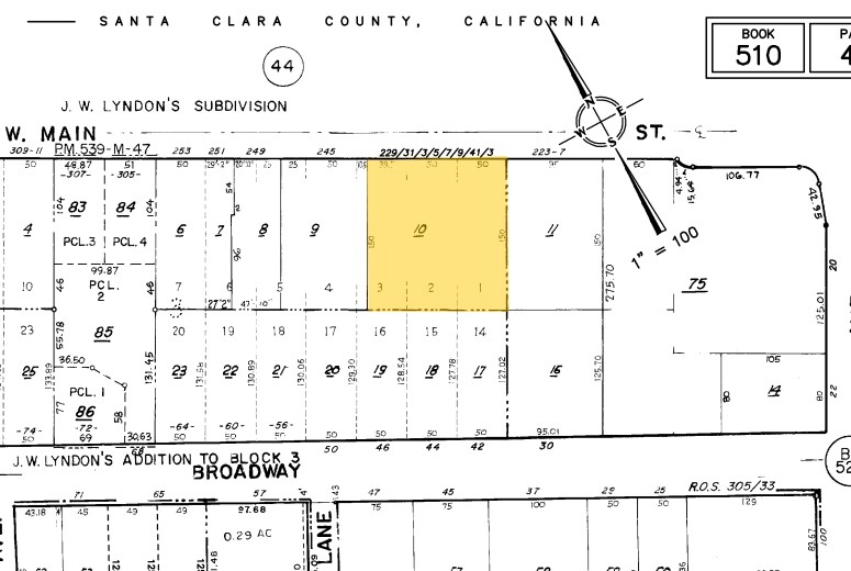229-243 W Main St, Los Gatos, CA à louer - Plan cadastral – Image 2 sur 4